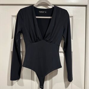 Abercrombie and Fitch Black Long Sleeve Bodysuit